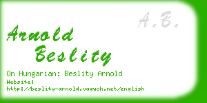 arnold beslity business card